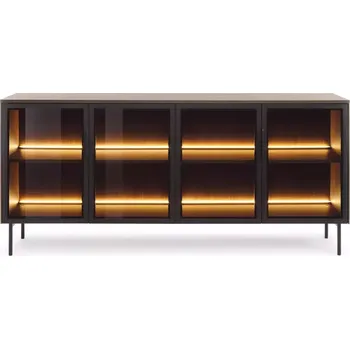 Obývací stěna Komoda B 181 4D + LED dub dunin + černá