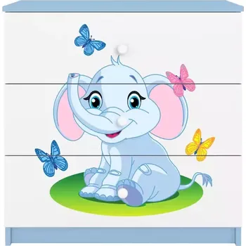 Dětský pokoj Dětská komoda Babydreams modrá - Slon