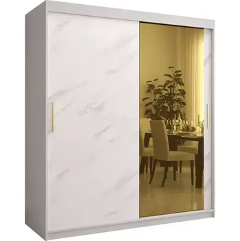 Předsíňová stěna Skříň Platinum T2 180 bílá mramor/bílá