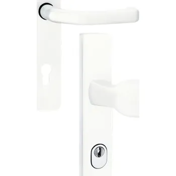 Dveřní kování FKS Koule/klika 52A/1200 G1, hranatý štítek, ZA92, bez montážního materiálu - RAL 9016 bílá