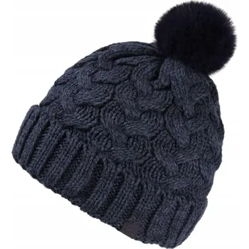 Čepice Dámská Čepice REGATTA LOVELLA, tmavě modrá, měkká, módní, s bambulkou, tmavě modrá