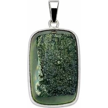 Přívěsek Stříbrný přívěsek s vltavínem 3 cm x 2 cm