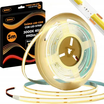 LED páska BERGE LED pásek COB Neon 12V - 480D - 9W/m - IP20 - 5m - 990lm - teplá barva