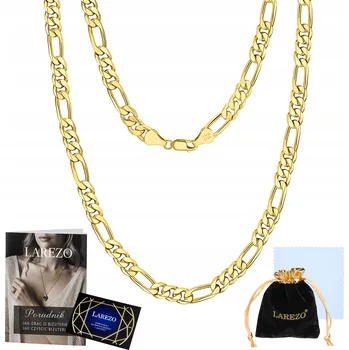 Řetízek ZLATÝ ŘETÍZEK FIGARO 60CM PÁNSKÝ PLNĚ KOVANÝ SILNÝ ŘETĚZEK 3MM STŘÍBRO 925