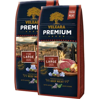 Velxara Premium Dry Dog Large Monoprotein Beef Meat, 2x 12 kg