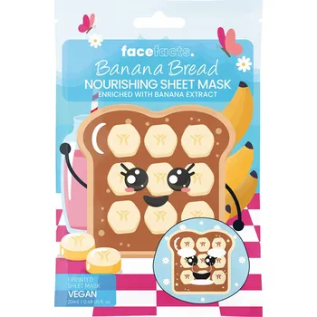 Pleťová maska FACE FACTS Tištěná vyživující maska v plátýnku - Banánový chlebíček 20 ml