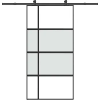 Interiérové dveře vidaXL Posuvné dveře s kováním 102,5x205 cm tvrzeného sklo a hliník [3333036]