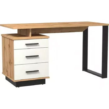 Psací stůl Psací stůl Santi 4 dub wotan/černá + bílá