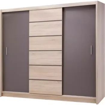 Šatní skříň BAUMAX Sewilla 250cm Dub Sonoma/Lava