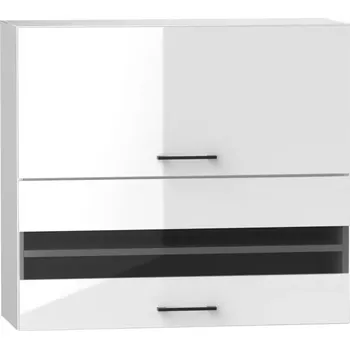 Kuchyňská Skříňka Oscar W80grf/2 Sd bílá lesk/bílá