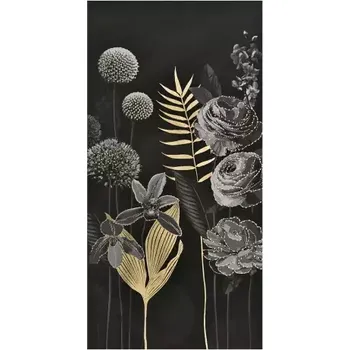 Obraz Obraz s rámem Zlaté květy 62,5x122,5 cm