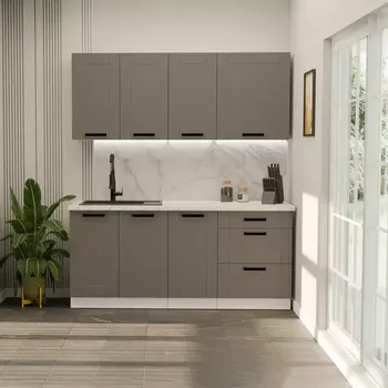 Kuchyňská linka Kuchyňská linka Luna Dustgrey/bílá 180 cm bez pracovní desky