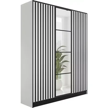 Šatní skříň Skříň Eden 3D 157 bílá vzor 3