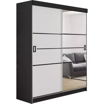 Kancelářská sestava Skříň Retro 138 4l Grafit / Přední Bílý