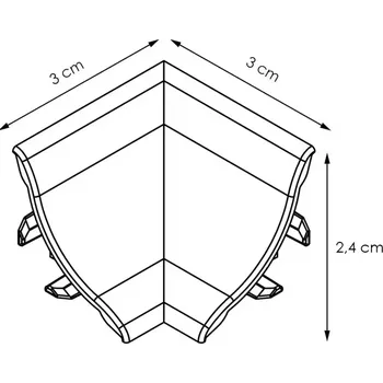 Kuchyňská pracovní deska Roh. Vnitřní – Dub Sukovitý Lws-061