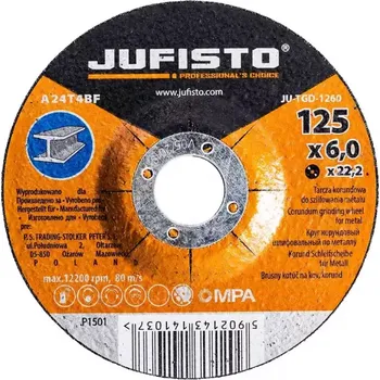 Brusný kotouč Brusný kotouč kov 125 x 6.0 mm, Jufisto