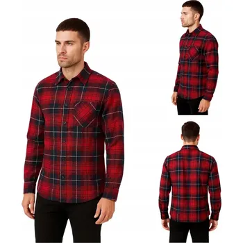 Pánská košile Pánská flanelová košile s kostkovaným vzorem červeno-černá Captain Mike 3XL