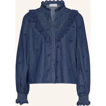 Dámská halenka Neo Noir Dámská Džínová Košile Degas S Volánky, modrá, 36