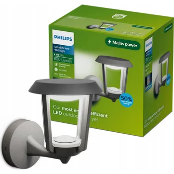 Venkovní osvětlení Venkovní nástěnné svítidlo Philips šedé s integrovaným LED zdrojem 4,3 W