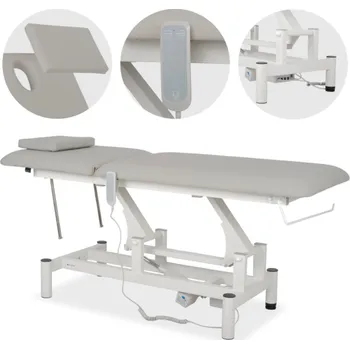 Masáž Habys Terapeutický stůl Optima, elektrické nastavení výšky s ručním dálkovým ovládáním – Satin Comfort k729 šedý
