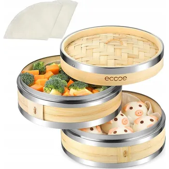 Parní hrnec BAMBUSOVÝ PAŘÁK / NAPAŘOVACÍ KOŠÍK NA KNEDLÍKY, 2 PATRA