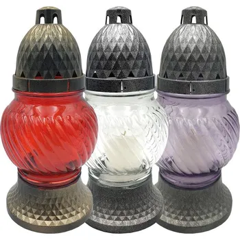 Smuteční dekorace Hřbitovní sklo 22cm vklad 40g 12h. mix barev