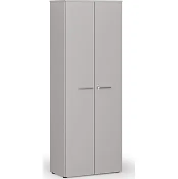 Kancelářská sestava Kancelářská skříň s dveřmi PRIMO GRAY, 800 x 420 x 2128 mm, šedá