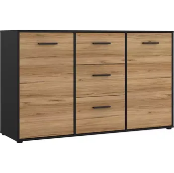 Komoda Mokkaro 2d3s černá/dub catania