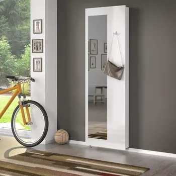 Předsíňová stěna Botník se zrcadlem CPLO-LAK white