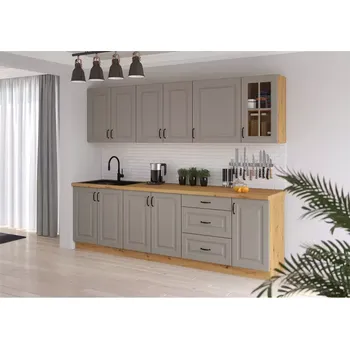 Kuchyňská linka Kuchyňská linka Stilo claygrey/artisan 260 bez pracovní desky