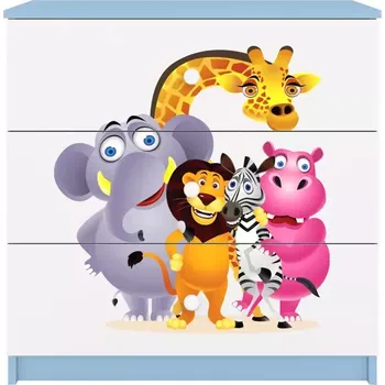 Dětský pokoj Dětská komoda Babydreams modrá - Zoo