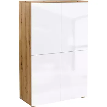 Kancelářská sestava Komoda 4D Como dub artisan+bílá lesk