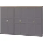 Skříň 6d Tara p6/ta graphite/pacific walnut