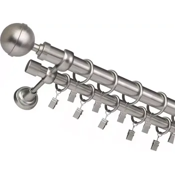 Garnýž dvouřadá 160 cm koule Fi 25 satén