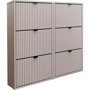 Předsíňová stěna Botník Laro II závěsný kašmír/kašmír/černá