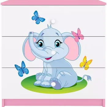 Dětský pokoj Dětská komoda Babydreams růžová - Slon