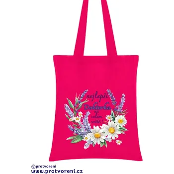 Nákupní taška Taška s potiskem Textilní taška, nejlepší Doktorka na celém světě, 41x37cm, mix barev, 1 ks Vyberte si barvu ZDE:: růžová