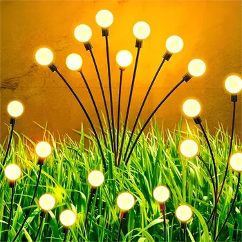 Venkovní osvětlení Solární lampa koule LED, 8 koulí, teplá bílá – sada 2 ks, zahradní