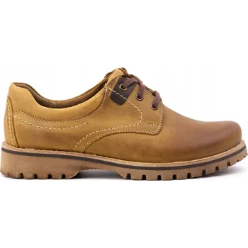 Pánské polobotky Pánské kožené nízké trekové boty POLSKÉ KOMODO 879 hnědé (rezavé) 47