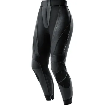 Moto oblečení Dámské prodloužené kožené kalhoty na motorku Rebelhorn Diva černé