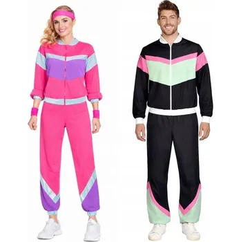 Karnevalový kostým KOSTÝM TEPLÁKOVKA RŮŽOVÝ M A ČERNÝ L, SADA PRO PÁRY TEPLÁKOVKA A DRESIARA KARNEVAL