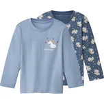 lupilu® Dětské triko s dlouhými rukávy, 2 kusy (modrá, 86/92)