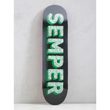 Skateboard Semper Skateboards Leaf (black/green) 8.125