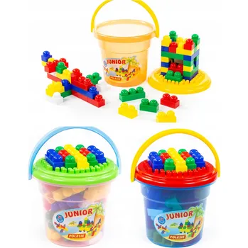 ostatní stavebnice POLESIE stavebnice Junior 57 dílků, Maxi kyblík s víkem 1+