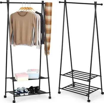 Věšák MODERNHOME Závěsný stojan se 2 policemi na oblečení a boty