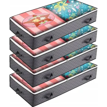 Úložný box 4x ORGANIZÉR NA POVLEČENÍ, PEŘINY, PŘIKRÝVKY - Úložný box, Obal, Kontejner na oblečení pod postel 90L