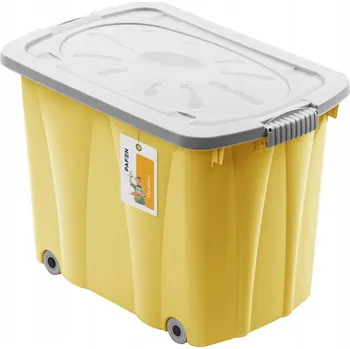 Úložný box Úložný box na hračky s plochým víkem XL Žlutý