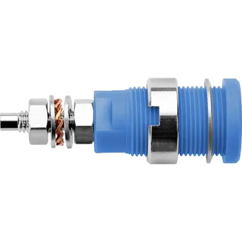 Krokosvorka Schützinger DI SEB 6446 Ni / BL bezpečnostní vestavná zásuvka 4 mm modrá 1 ks