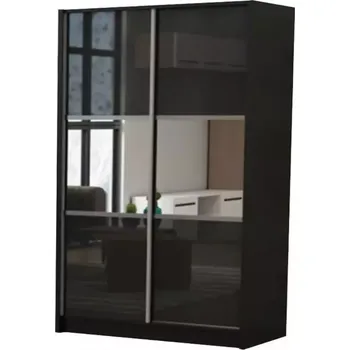 Šatní skříň Skříň Se Zrcadlem Indigo 150cm Černá