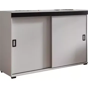 Kancelářská sestava Komoda Retro 120 Bílý + Černá Rukojeti